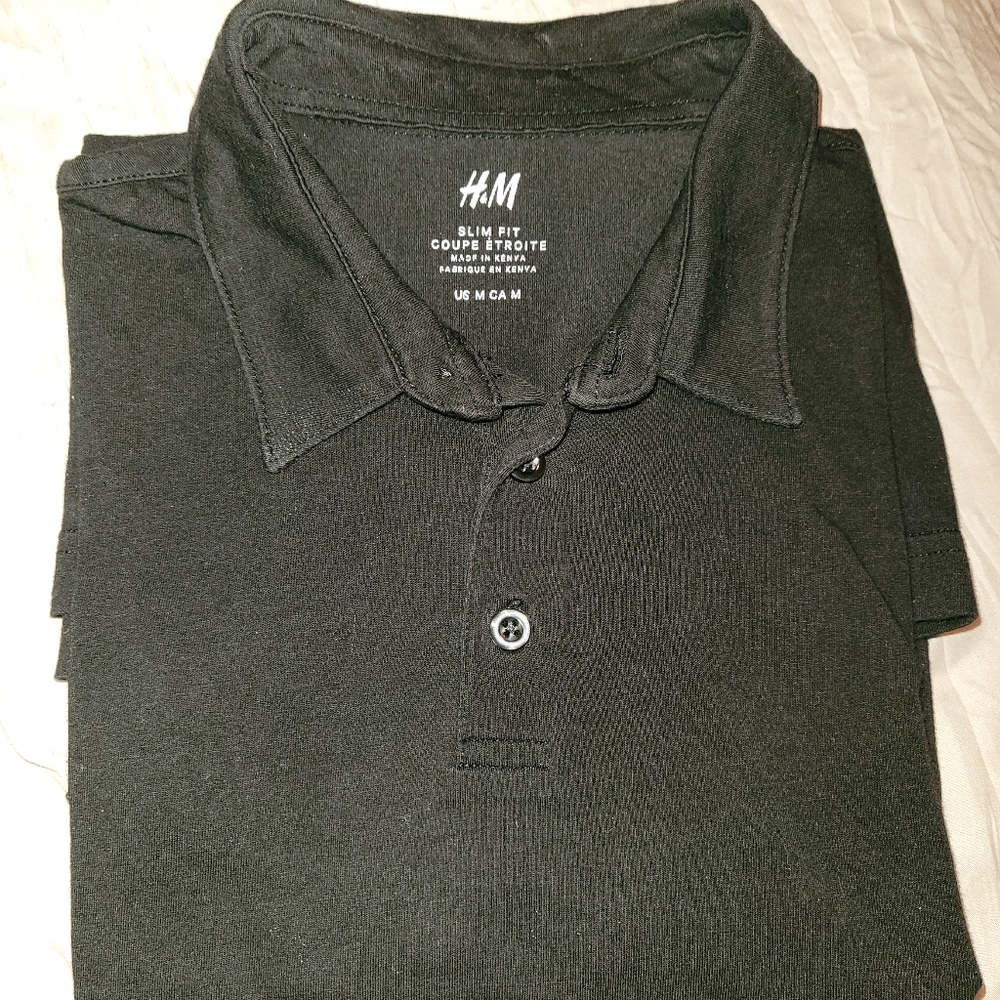 H&M Medium Slim Fit Polo, Black